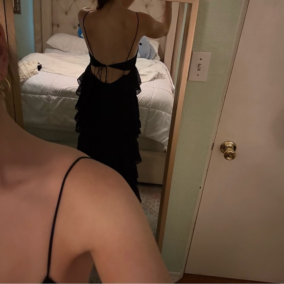 Black Ruffled Dress - Picture 4 of 6